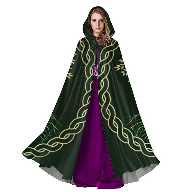 MINIOZE Celtic Ritual Norse Nordic Viking Goddess Wiccan Wicca Halloween Wizard Witch Hooded Robe Cloak Christmas Hoodies Cape Cosplay For Adult Party Favors Supplies Dresses Clothes Gifts Costume - Image 2
